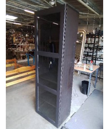 BIBLIOTHÈQUE VITRÉE BOIS WENGE 