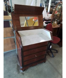 COMMODE CHEMIN DE FER ACAJOU 4 TIROIRS NAPOLÉON III