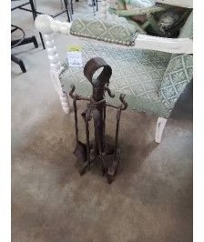SERVITEUR DE CHEMINÉE FER FORGÉ 5 PIÈCES 