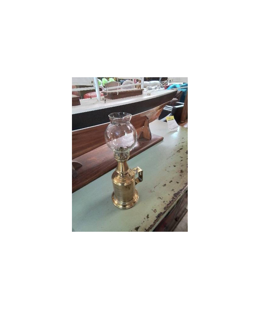 LAMPE PIGEON LAITON ET VERRE 