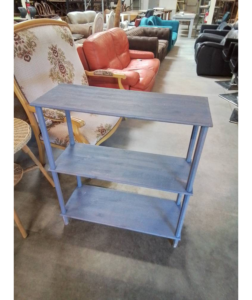 ÉTAGÈRE BOIS BLEU 3 TABLETTES 
