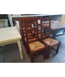 CHAISE PAILLÉE MASSIVE DE STYLE RUSTIQUE