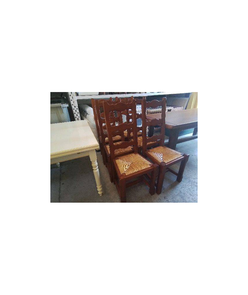 CHAISE PAILLÉE MASSIVE DE STYLE RUSTIQUE
