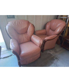 FAUTEUIL REGENCE CUIR ROSE