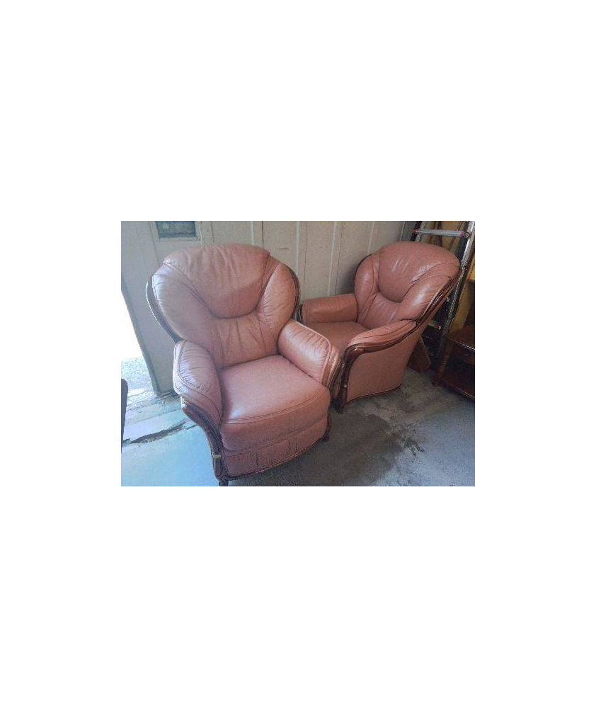FAUTEUIL REGENCE CUIR ROSE