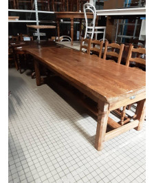 TABLE DE FERME CHENE 240 CM 1 TIROIR