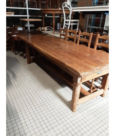 TABLE DE FERME CHENE 240 CM 1 TIROIR