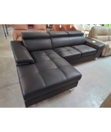 CANAPÉ D ANGLE GAUCHE  CUIR NOIR