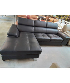 CANAPÉ D ANGLE GAUCHE  CUIR NOIR