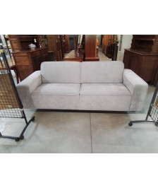 CANAPÉ 3 PLACES TISSU GRIS EN L\'ÉTAT 