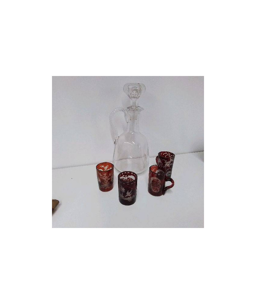 CARAFE ET 4 VERRES 