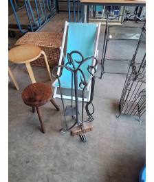NÉCESSAIRE DE CHEMINÉE 5 PIECES FER FORGE