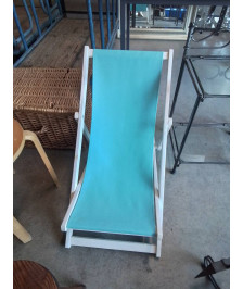 CHILIENNE ENFANT BOIS BLANC ET TOILE BLEU 