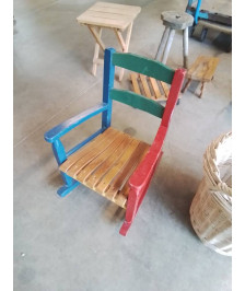 FAUTEUIL A BASCULE ENFANT BOIS COLORÉ 