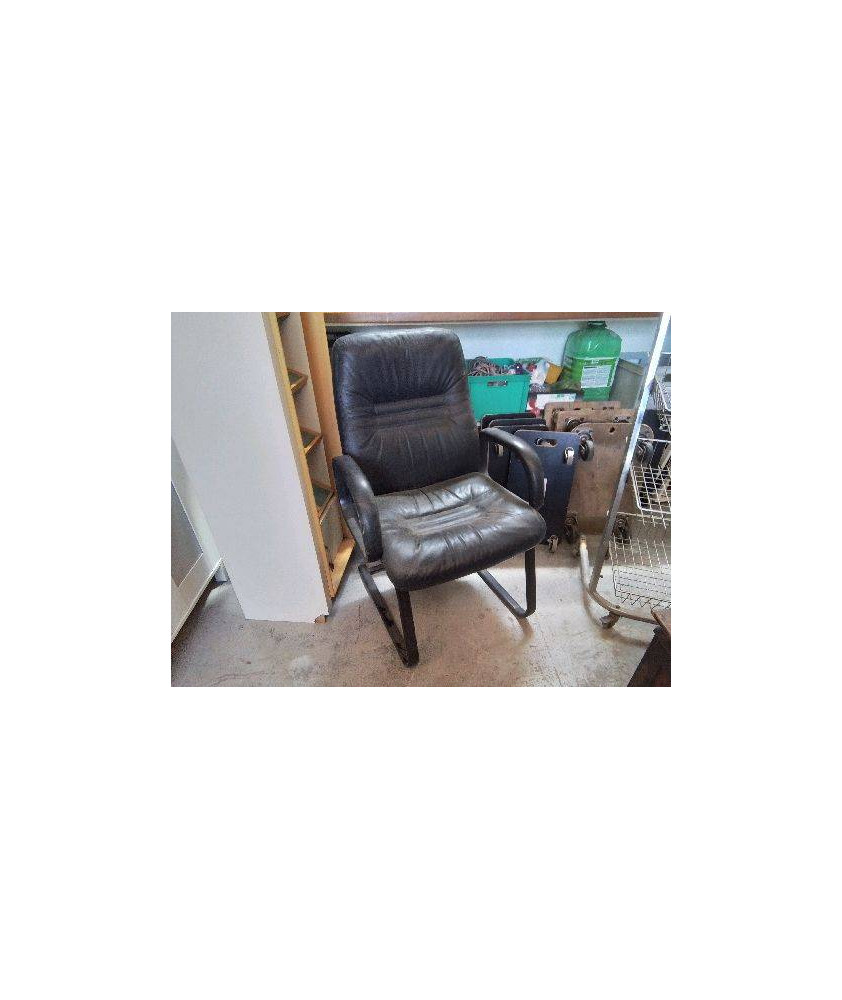 FAUTEUIL CUIR NOIR 
