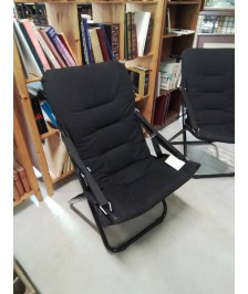 FAUTEUIL PLIANT METAL ET TISSU NOIR 