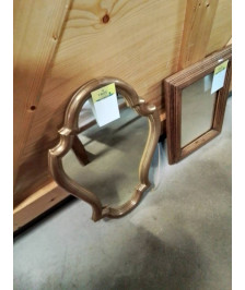 MIROIR OVALE CINTRÉ CHANTOURNÉ BOIS DORÉ 