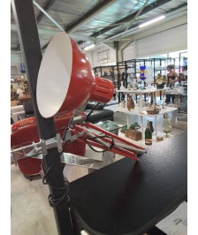 LAMPE D’ARCHITECTE MÉTAL ROUGE ANNÉES 70