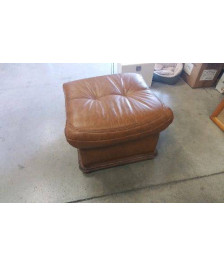 POUF MARRON CUIR 