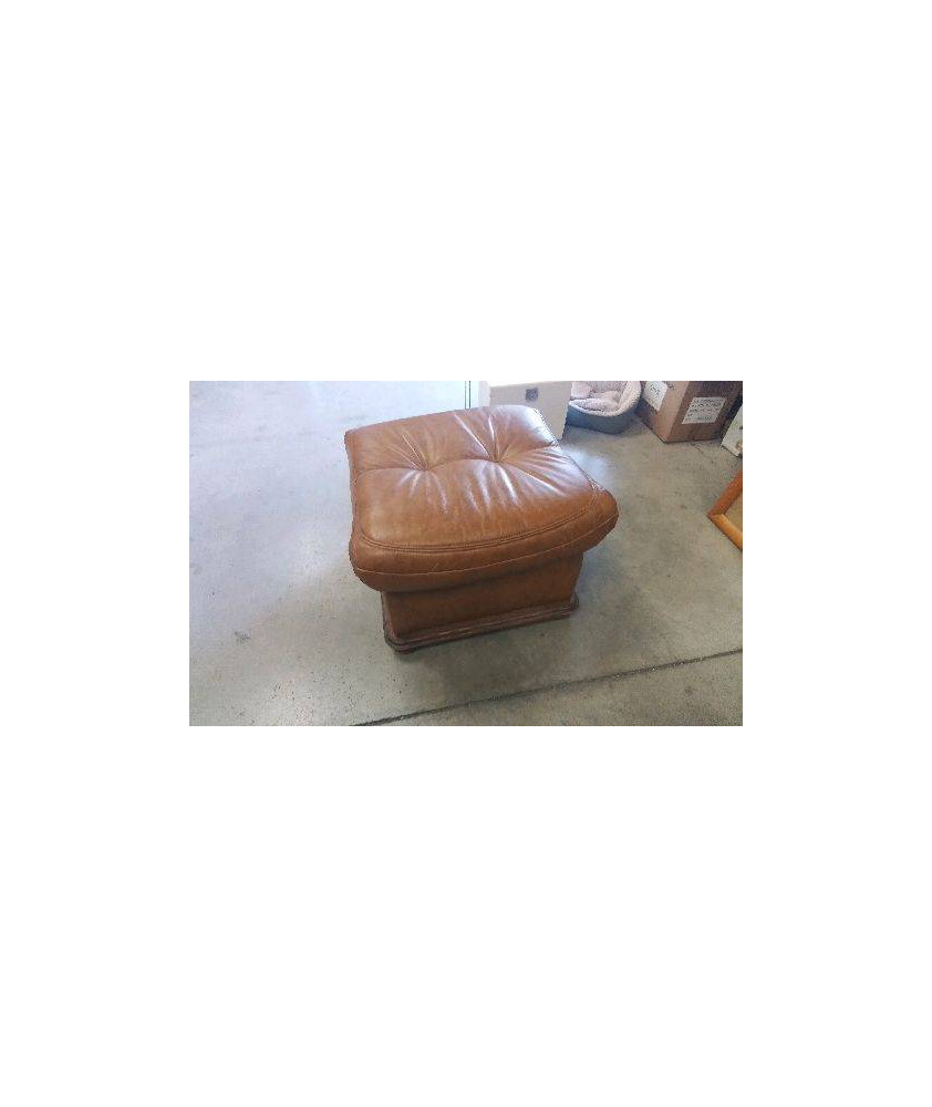 POUF MARRON CUIR 