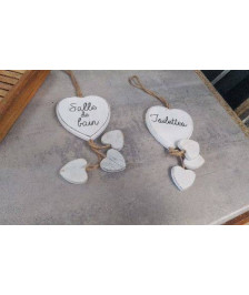 DECOS DE PORTE BOIS COEURS X2