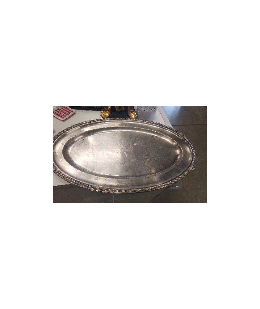 PLATEAU OVALE METAL ARGENTE BOULENGER