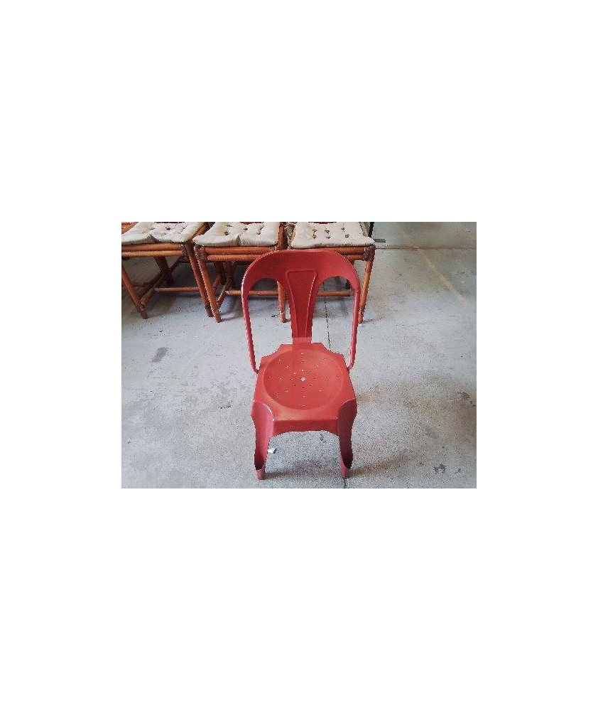 CHAISE ENFANT EN FER ROUGE 