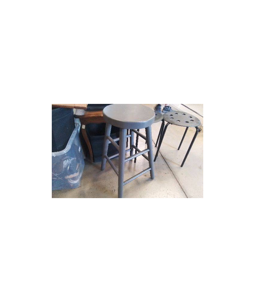 TABOURET BOIS GRIS 