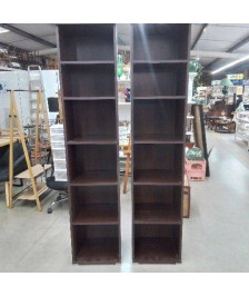 ETAGERE COLONNE MARRON PIEDS GRIS