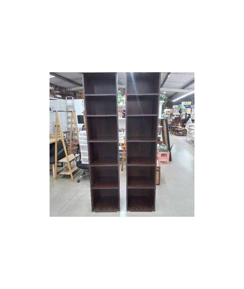 ETAGERE COLONNE MARRON PIEDS GRIS