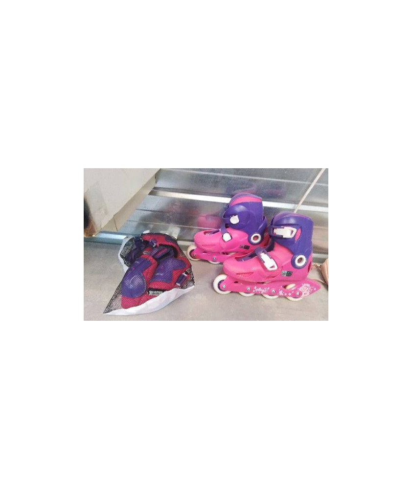 ROLLERS OXELO ROSES T.32/34 + PROTECTIONS 