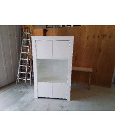 BUFFET BLANC PORTE VITRÉ 