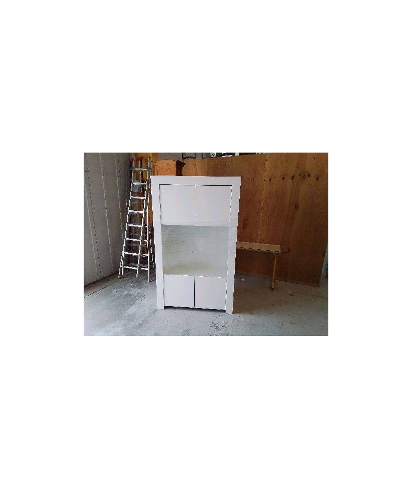 BUFFET BLANC PORTE VITRÉ 