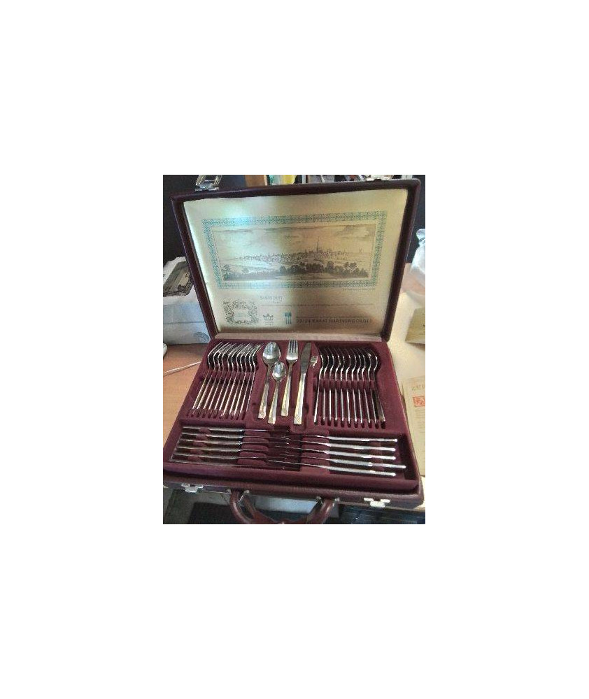 MÉNAGÈRE PLAQUÉ OR 23/24 CARATS SOLINGEN 68 PIÈCES 