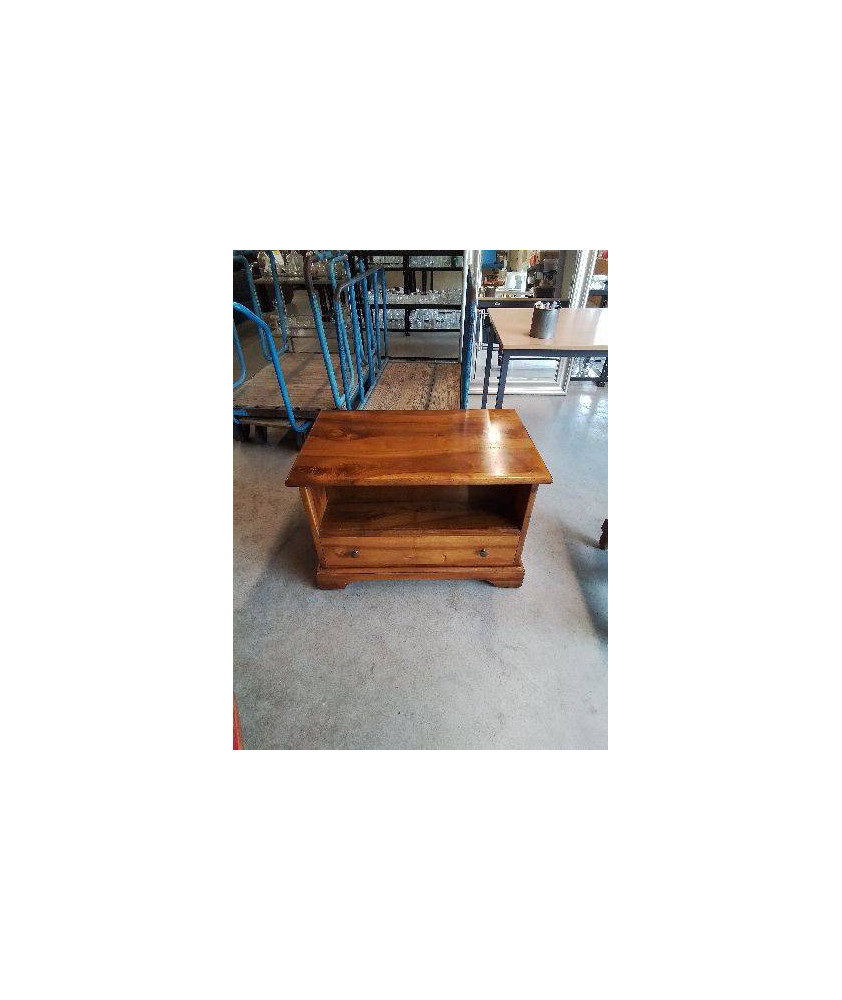 MEUBLE TV BAS 1 NICHE 1 TIROIR STYLE LOUIS PHILIPPE 