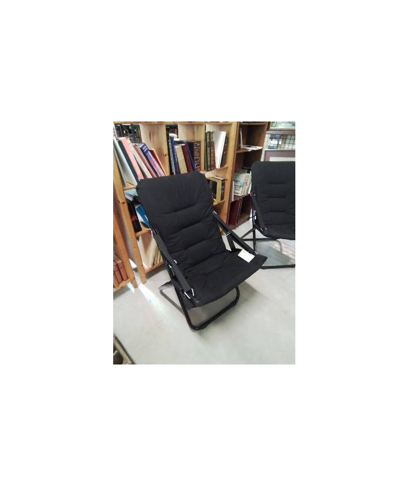 FAUTEUIL PLIANT METAL ET TISSU NOIR 