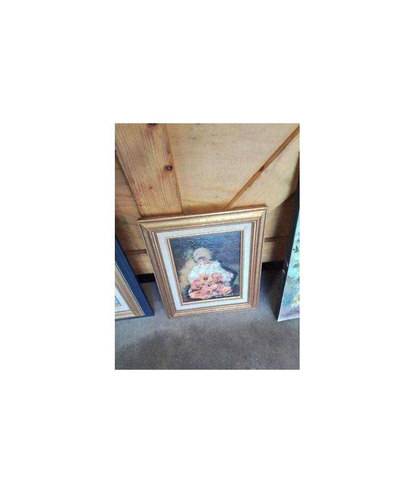 HUILE SUR TOILE JEUNE FILLE AUX PAVOTS NICOLE MASSART HUILE SUR TOILE JEUNE FILLE AUX PAVOTS NICOLE MASSART