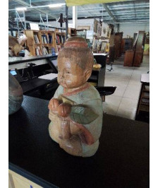 STATUETTE BOIS BOUDDHA 27CM