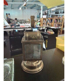 LAMPE SNCF CHEF DE GARE LAITON ET VERRE ALBERT BUTIN ANNEES 40