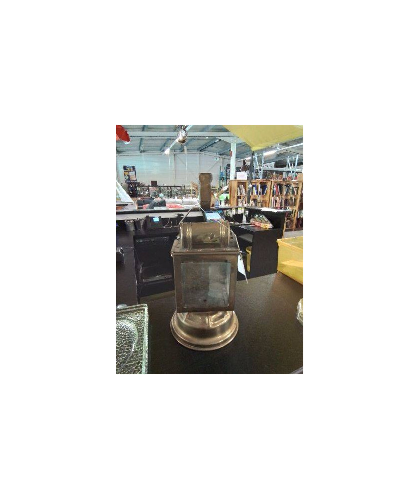 LAMPE SNCF CHEF DE GARE LAITON ET VERRE ALBERT BUTIN ANNEES 40