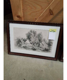 GRAVURE ETUDE D ARBRES A LA MASURE HUBERT 1801 1865 