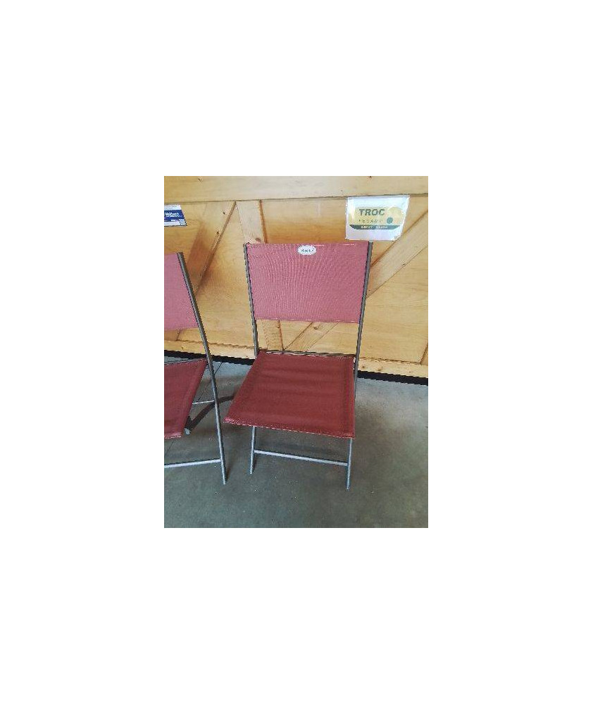 CHAISE PLIANTE DE JARDIN PIÈTEMENT MÉTAL GRIS ASSISE ET DOSSIER TOILE ROSE CHAISE PLIANTE DE JARDIN PIÈTEMENT MÉTAL GRIS ASSISE ET DOSSIER TOILE ROSE
