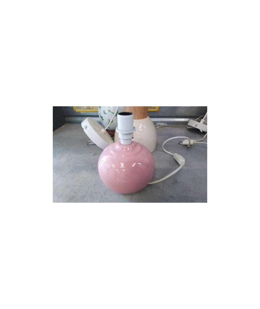 PIED DE LAMPE BOULE ROSE