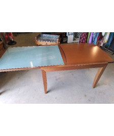 TABLE RECTANGULAIRE DESSUS VERRE 1 RALLONGE 