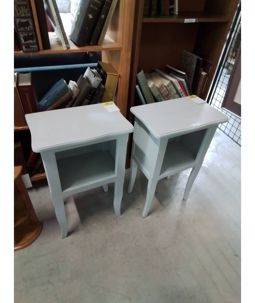 CHEVET 1 NICHE BOIS PEINT GRIS 