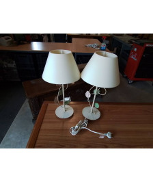 LAMPE MÉTAL CRÈME AUX FEUILLES AJ ECRU