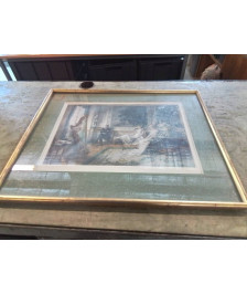 GRAVURE SCENE DE SALON XIXE D APRES DANIEL HERNANDEZ -1856 1932-