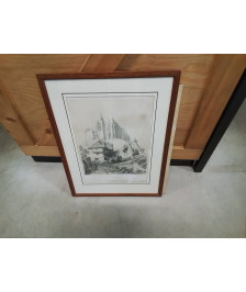 LITHOGRAPHIE LE MONT ST MICHEL  D APRES GEORGES ADLEMARD  BOUET -1817 1890-