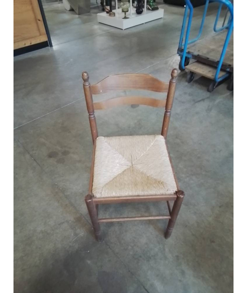 CHAISE BOIS PAILLÉ 