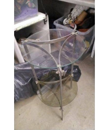 GUERIDON METAL VERRE